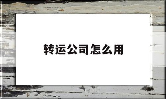 转运公司怎么用